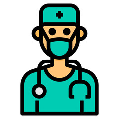 Doctor filled outline icon