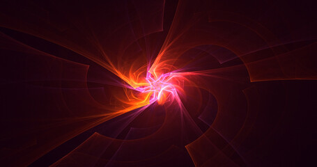 3D rendering abstract multicolor fractal light background