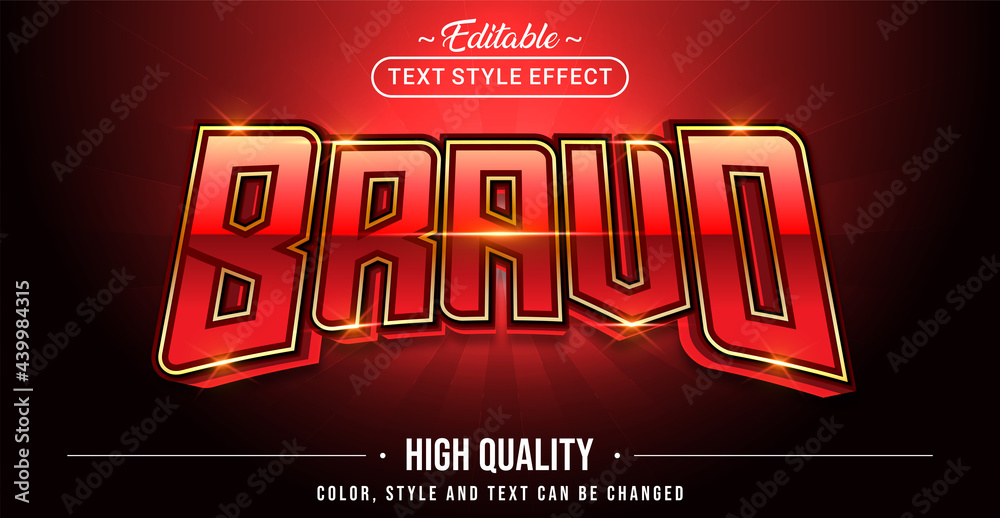 Poster Editable text style effect - Bravo text style theme.