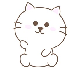 手をあげるしろねこ