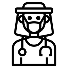 Obraz premium Face Shield outline icon