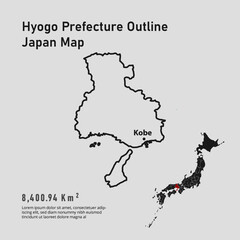 Hyogo Prefecture Outline of Japan Map