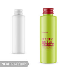 White matte plastic bottle mockup. Vector illustration.
