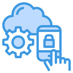 Cloud blue outline icon