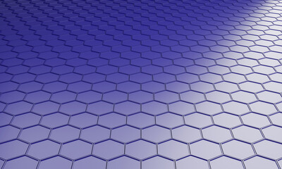 abstract background pattern black blue hexagon 3d render