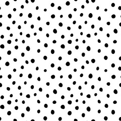 Background polka dot. Seamless pattern. Random dots, circles, animal skin. Design for fabric, wallpaper. Irregular random abstract vector texture. Repeating graphic backdrop © Iuliia