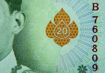 Detail on Thai baht currency - obrazy, fototapety, plakaty