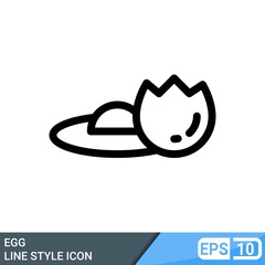 egg line style icon isolated on white background. EPS 10