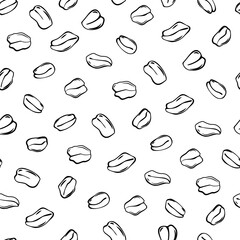 Oats seamless pattern. Oat flakes in sketch styles for packaging decor. Vector background