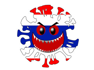 Flag of Thailand in virus shape. Country sign. illustration.