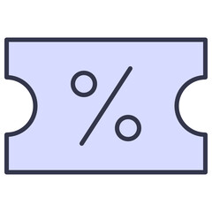 Filled outline coupon icon