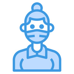 Avatar blue outline icon