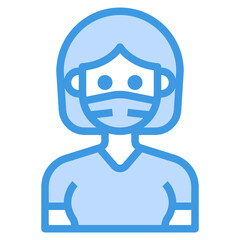 Avatar blue outline icon