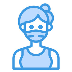 Avatar blue outline icon