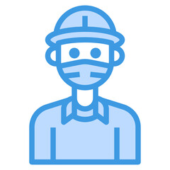 Avatar blue outline icon