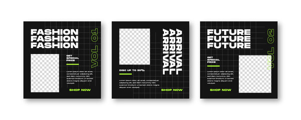 Fashion sale Instagram post template. Urban fashion social media post template.	
