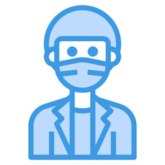 Avatar blue outline icon