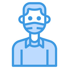 Avatar blue outline icon