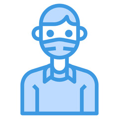 Avatar blue outline icon