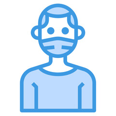 Avatar blue outline icon