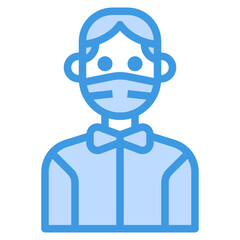 Avatar blue outline icon