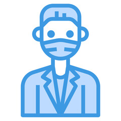 Avatar blue outline icon