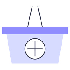 Flat shopping basket icon