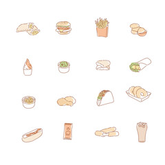 Family restaurant menus. hand drawn style vector design illustrations. 