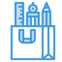 Education Tools blue outline icon