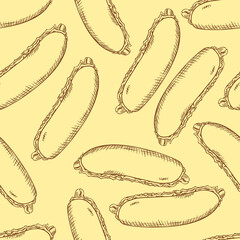 Seamless background with a pattern of hot dog