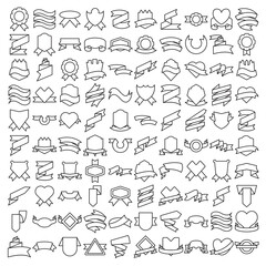 big of ribbon banner label and award badge symbol vector illustration