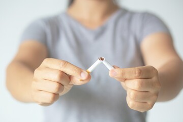 She quit smoking for her health.