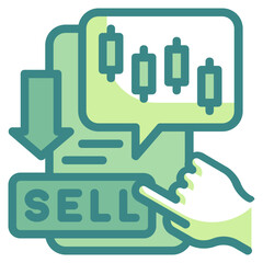 sell blue line icon