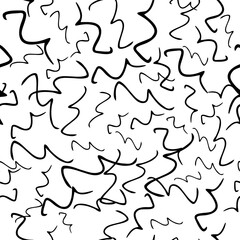 Seamless pattern with doodle wavy lines