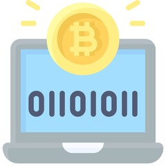 Binary code icon, Cryptocurrency related vector