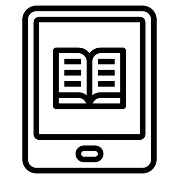 tablet screen open book outline clip art preview