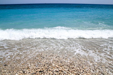 Blue sea in Cap Negret beach in Altea