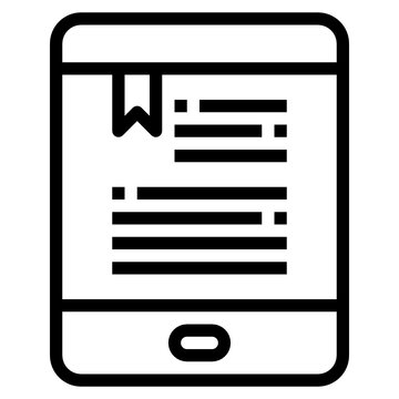black and white tablet reading ebook clip art preview