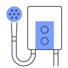 Colored line electric shower  icon