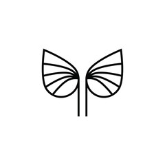 Black and White Nature Outline Logo