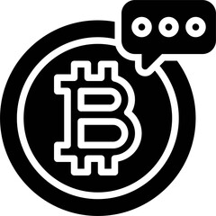 Bitcoin and Rumors icon, Cryptocurrency related vector