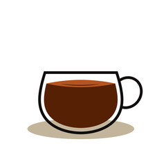 Espresso coffee vector. Coffee cup on white background.