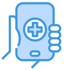 Obraz premium Call blue outline icon