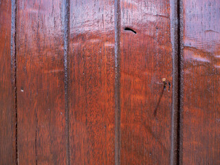 Naklejka premium Old nails on the wooden wall are rusty.