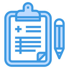 Clipboard blue outline icon