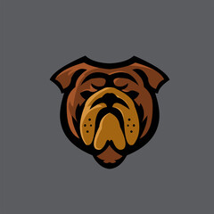 dog modern logo. bulldog design emblem template for a sport