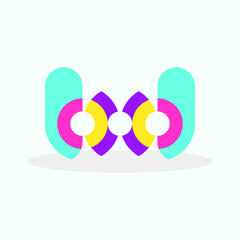 Abstract Letter bd Logo Concept. Colorful, Modern, Flat and fresh Logotype. Blue, Pink, Yellow and Purple. Suitable for Logo, Icon, Symbol and Sign. Such as Initial or Media Logo