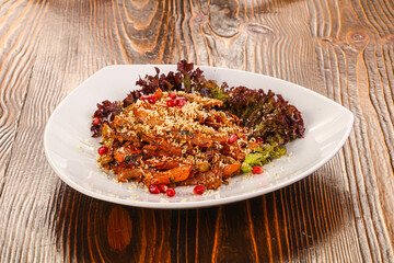 Roasted pork with potato and vegetables