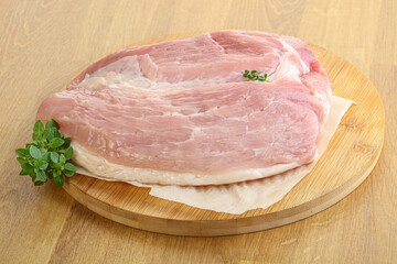 Piece of the raw pork meat