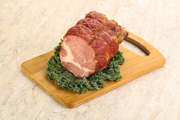 Delicous pork cured meat isolated